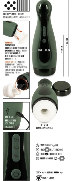 Masturbator „2 Functions“ - saugt und vibriert