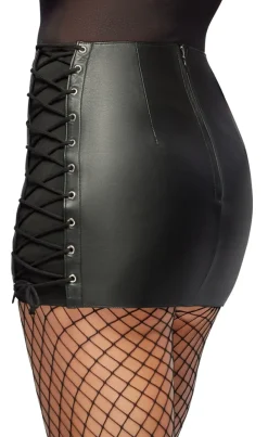 Mini Rock aus feinstem Leder mit seitlichen Schnürungen