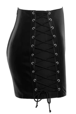 Mini Rock aus feinstem Leder mit seitlichen Schnürungen