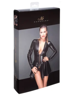 Minikleid aus elastischem Powerwetlook