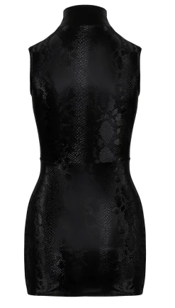 Minikleid in Schlangenhaut-Optik und Reißverschluss