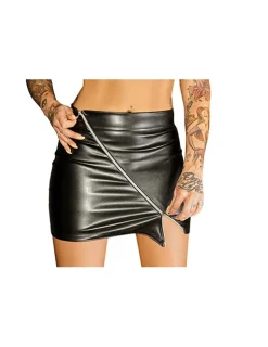 Minirock aus EcoLeather mit 2-Wege-Zipper