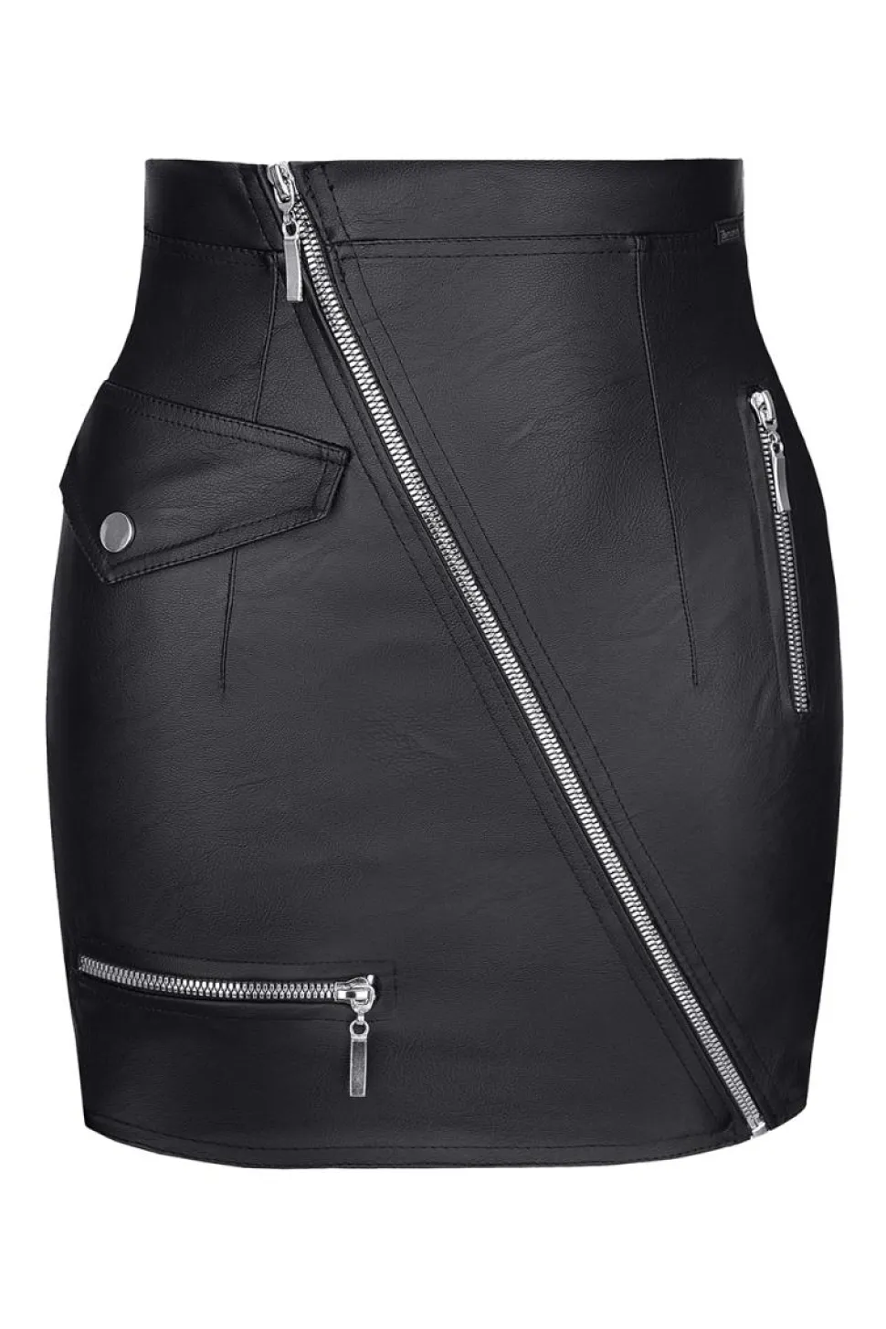 Minirock mit Tasche und Reißverschluss