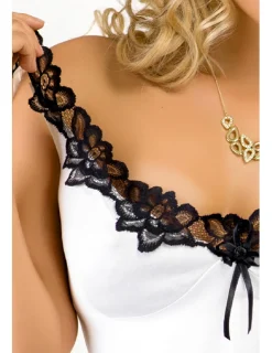 Nachtkleid Costa Rica ecru/schwarz