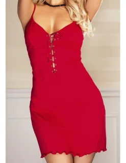 Nachtkleid Tropic rot