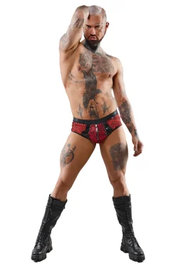 Netz Slip mit Reißverschluss mit Zebramuster