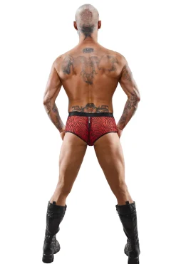 Netz Slip mit Reißverschluss mit Zebramuster