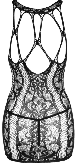 Netzkleid mit String schwarz
