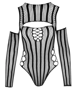 Netz Langarm-Body Ouvert