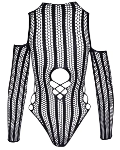 Netz Langarm-Body Ouvert
