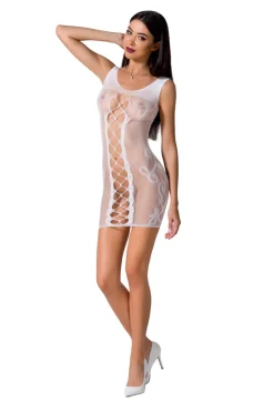 Netzminikleid ouvert weiß