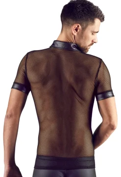 Netz-Shirt in schwarz