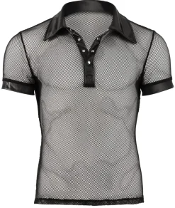 Netz-Shirt in schwarz