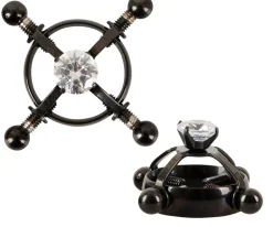 Nippelklemmen mit Schmuckstein und Justierschrauben