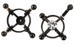 Nippelklemmen mit Schmuckstein und Justierschrauben