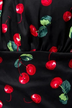 Oberteil mit Kirschenmuster schulterfrei