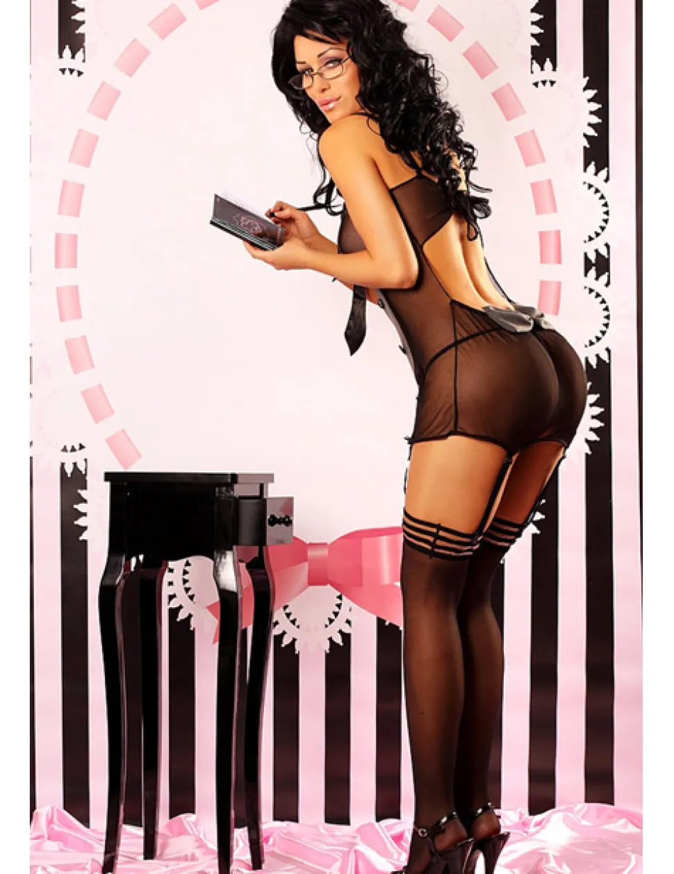 Outfit Teacher, Lehrerinkostüm schwarz