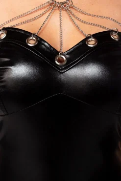 Ouvert Wetlook Overall Clubwear Bodysuit Einteiler