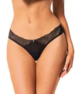 Panties mit feiner Spitze in schwarz
