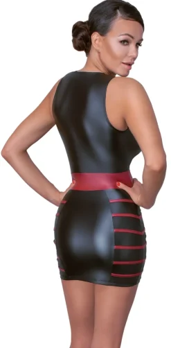 Party Kleid mit tiefem Ausschnitt schwarz-rot