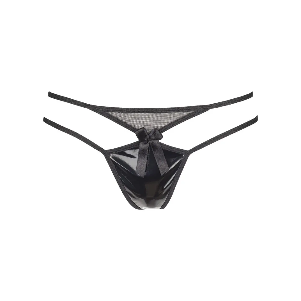 Riemchen-String im Wetlook Design