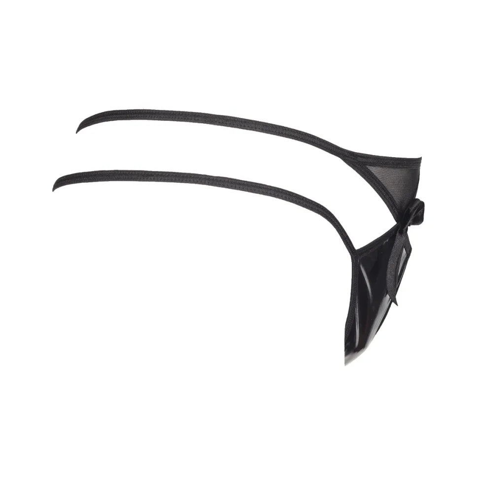 Riemchen-String im Wetlook Design