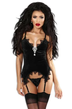 Samt Korsett Wonderful schwarz
