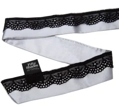 Satin Halsband mit Nippelklemmen silber