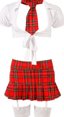 Schulmädchen Set rot