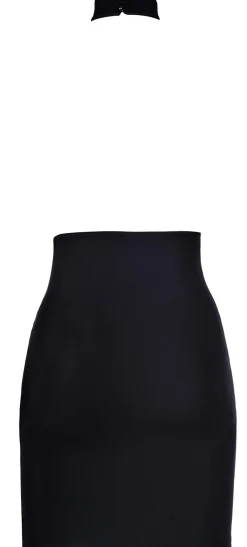 Schulterfreies Minikleid V-9149 schwarz