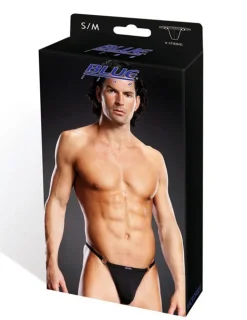 Schwarzer String mit Metallringen