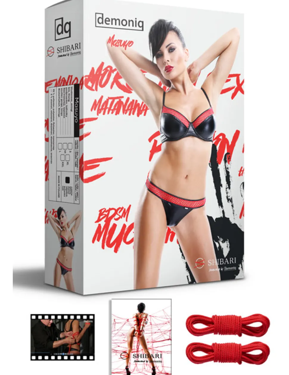 Set Masuyo + 2 Seile schwarz/rot