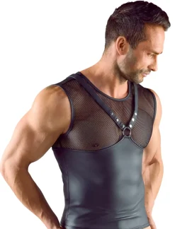 Shirt im Mattlook mit Netz