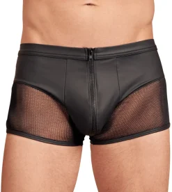 Short im Mattlook mit Netz-Elemente