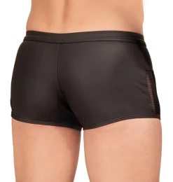 Short im Mattlook mit Netz-Elemente