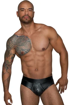 Shorts Wetlook mit durchgehendem Reißverschluss