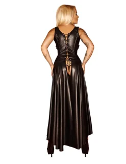 7Sins - Wetlook-Kleid Gula in schwarz