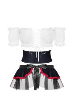 Slaviana sexy Kostüm schwarz/weiß