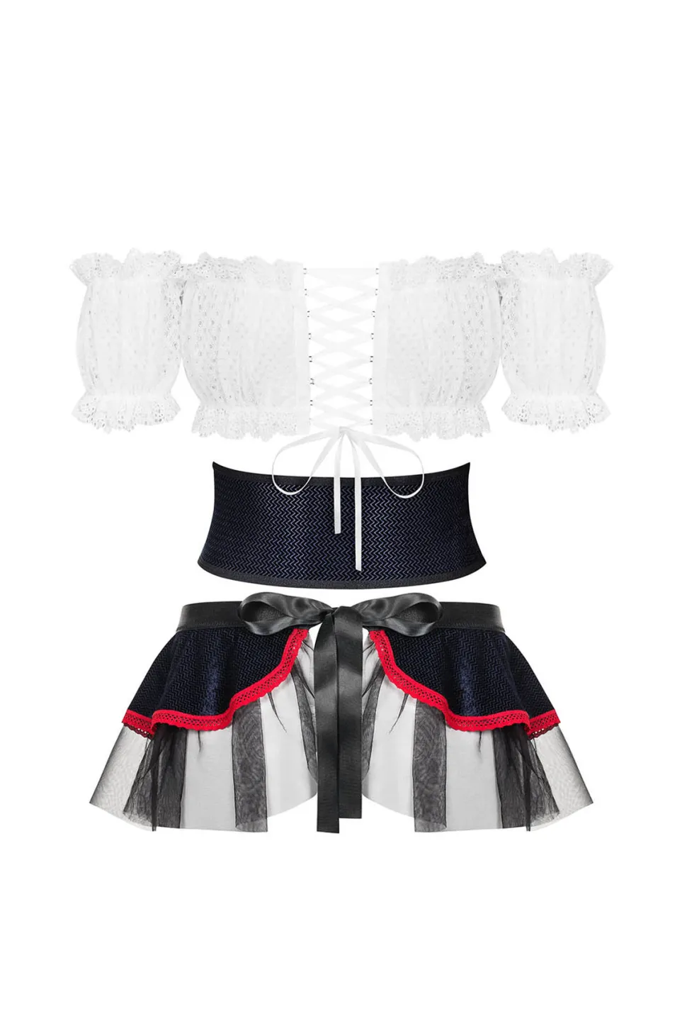 Slaviana sexy Kostüm schwarz/weiß
