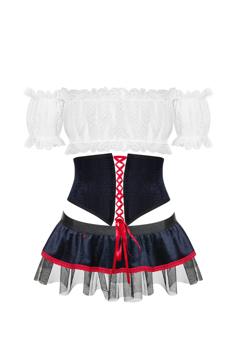 Slaviana sexy Kostüm schwarz/weiß