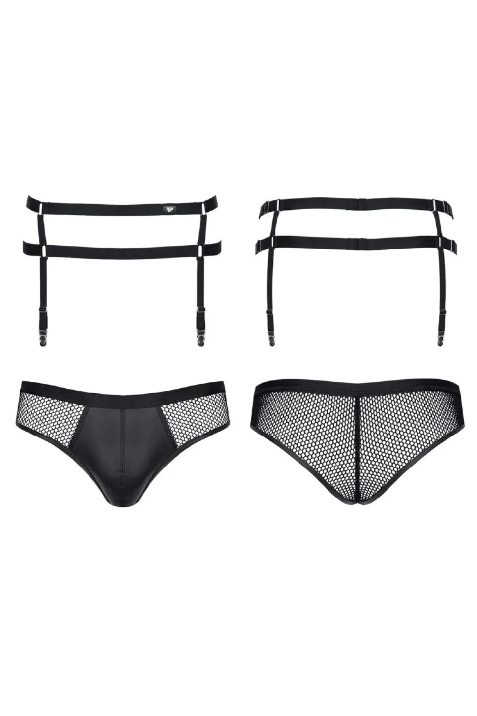 Slip und Strumpfhaltergürtel Crossdresser Fetish Line schwarz