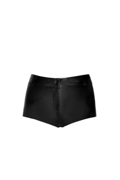 Snake Wetlook Shorts in Schwarz
