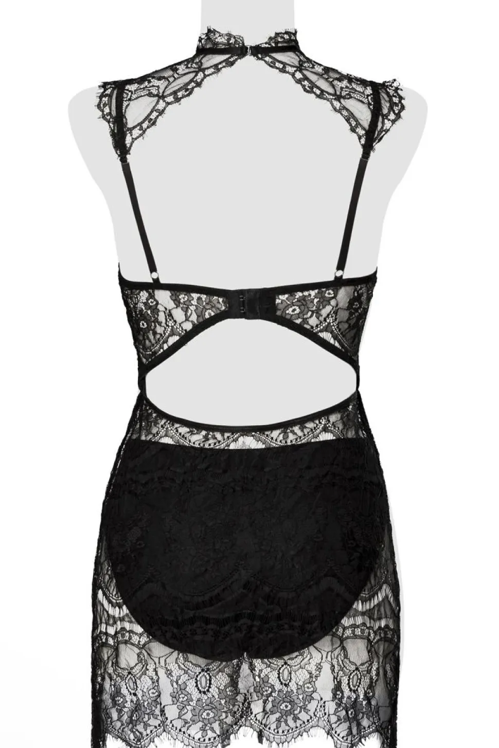 Spitzen Negligé schwarz 15310