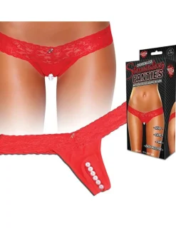 Spitzen-Panty ouvert, mit stimulierender Perlenkette