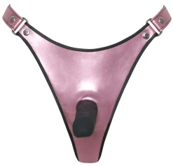 Strap On String mit Dildo im Metallic Look