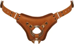 Strap-on-Jock aus Leder in braun