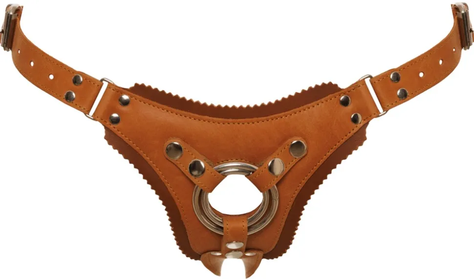 Strap-on-Jock aus Leder in braun