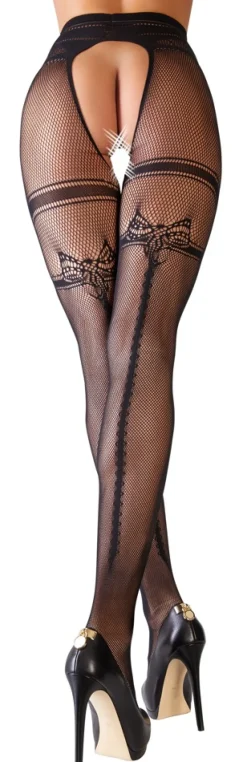 Straps Strumpfhose schwarz ouvert