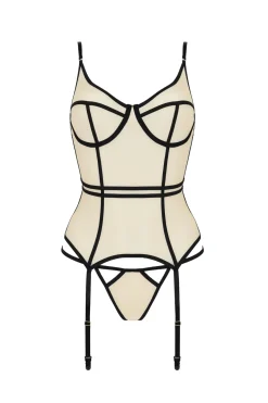 Straps-Dessous-Set aus Tüll mit String sexy Dessous Strapshalter