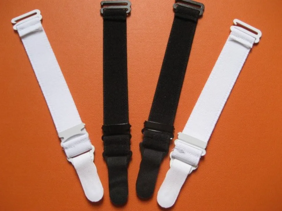 Strapshalter weiß schwarz - Strumpfhalter Korsetts Corsage